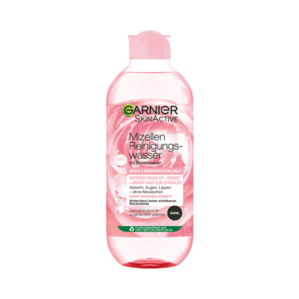 Garnier Mizellen Reinigungswasser mit Rosenwasser, für muede und empfindliche Haut, 400ml